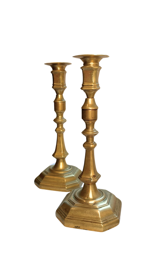 Heavy Weighted Brass Candlesticks
