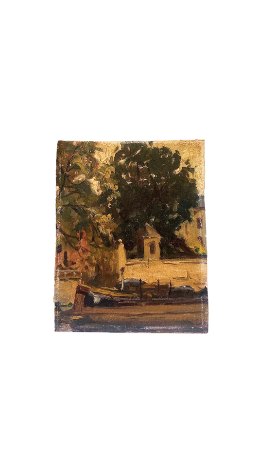 Moody Wooden Scene on Canvas Board