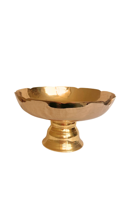 Brass Scalloped Compote