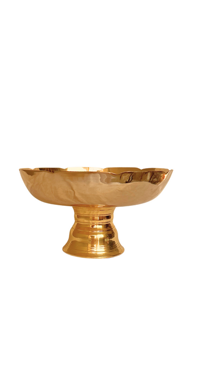 Brass Scalloped Compote