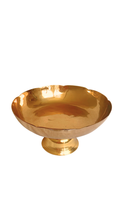 Brass Scalloped Compote