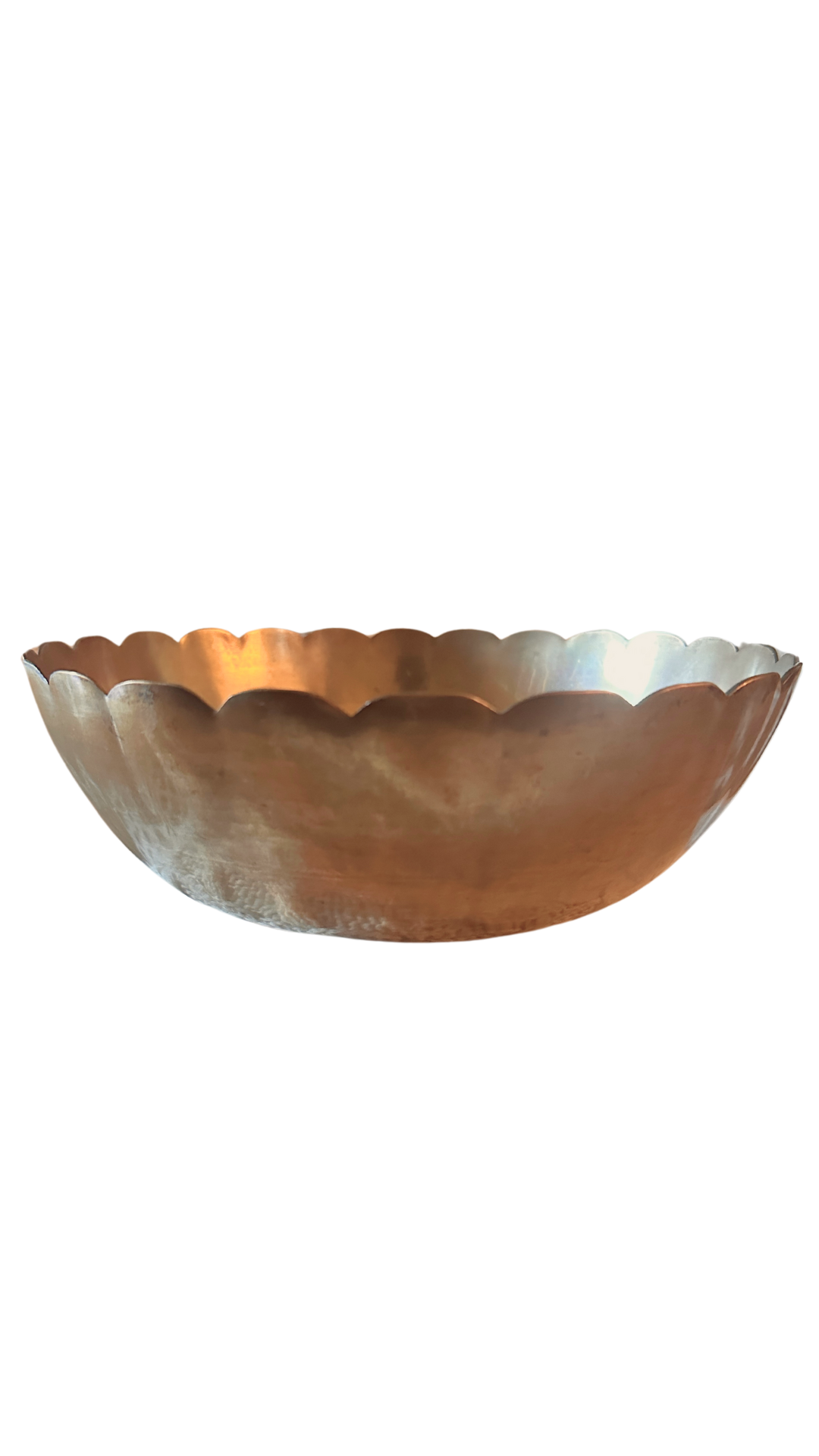 Solid Brass Scalloped Bowl