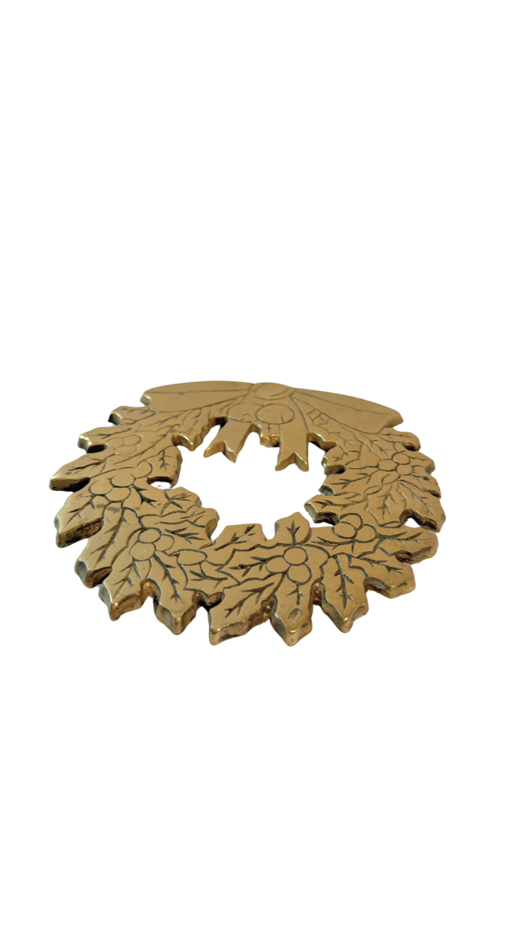 Brass Holiday Wreath Trivet