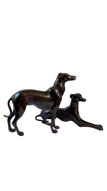 Set of Bronze Greyhounds