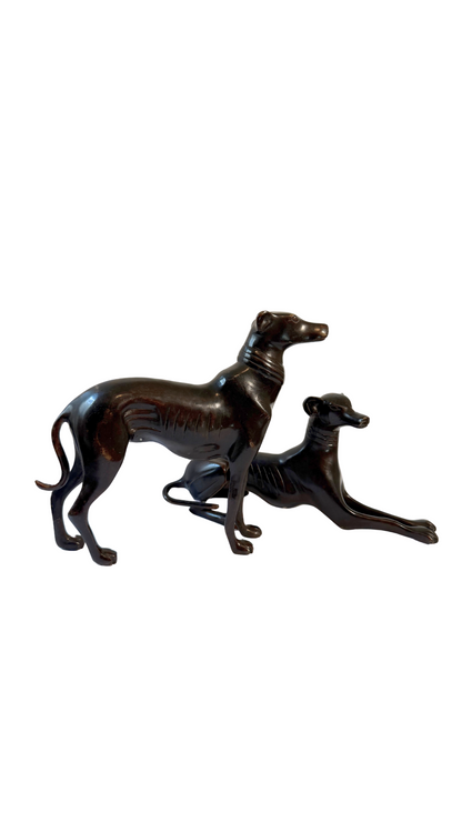 Set of Bronze Greyhounds