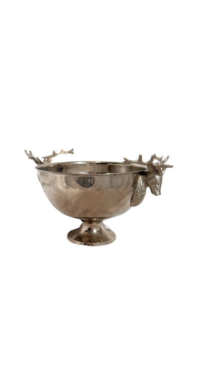 Silver Tone Deer Compote