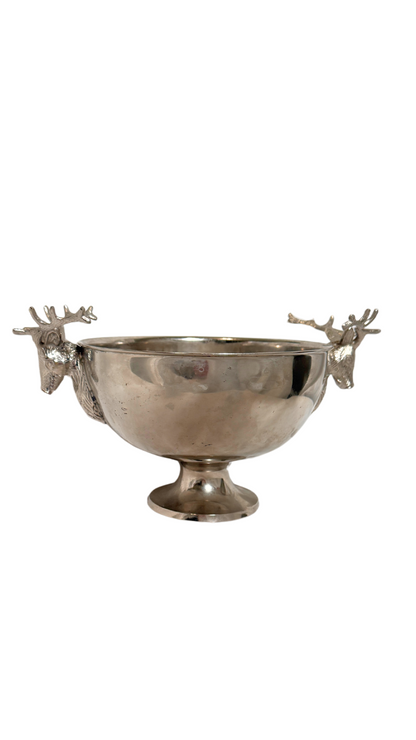 Silver Tone Deer Compote