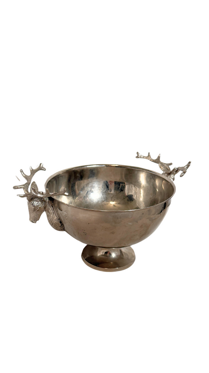 Silver Tone Deer Compote