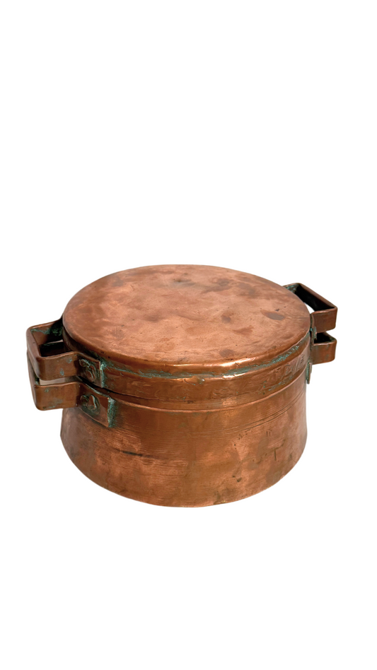 Primitive Copper Lidded Vessel