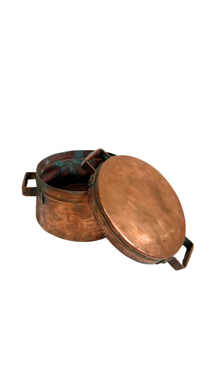 Primitive Copper Lidded Vessel