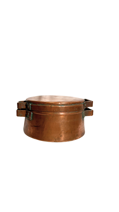 Primitive Copper Lidded Vessel