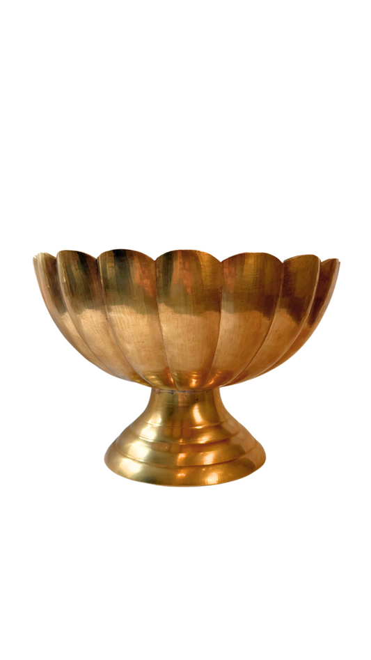 Brass Scalloped Compote