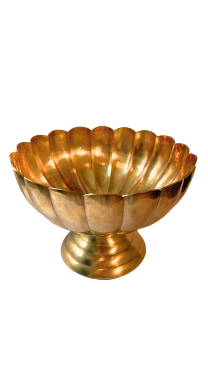 Brass Scalloped Compote