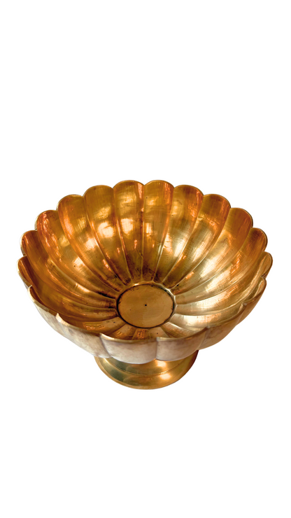 Brass Scalloped Compote