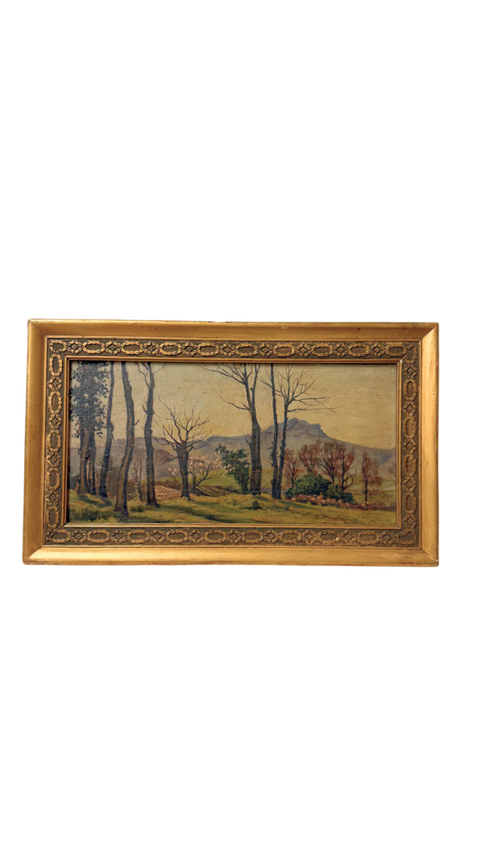 Antique French Landscape by Emile Guiblain-Coquery