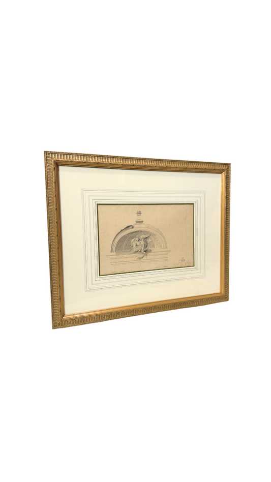 Antique French Architectural Drawing