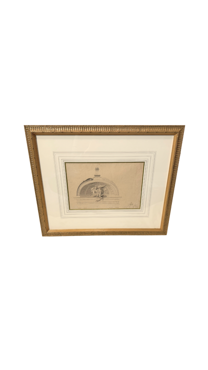 Antique French Architectural Drawing