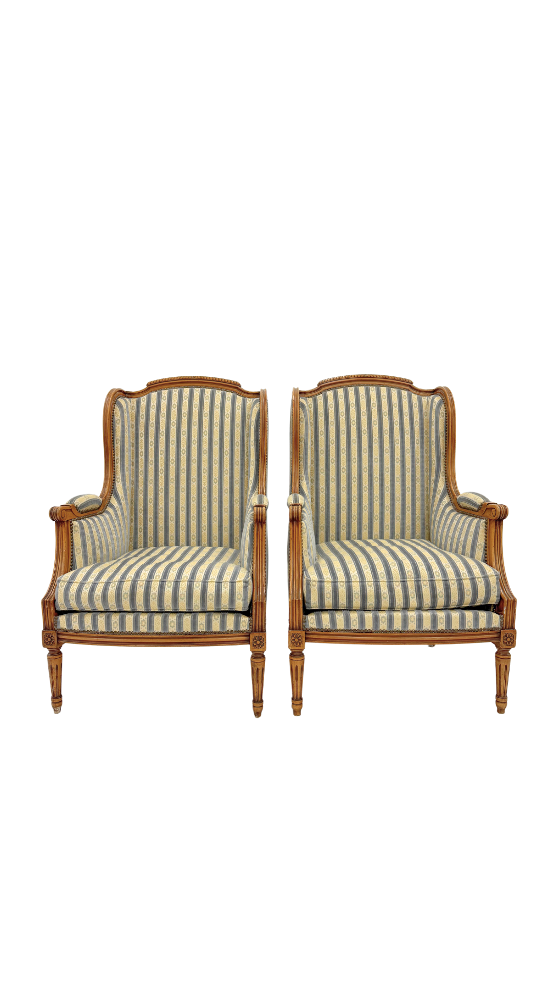 Pair of Louis XVI-Style Bergères Armchairs