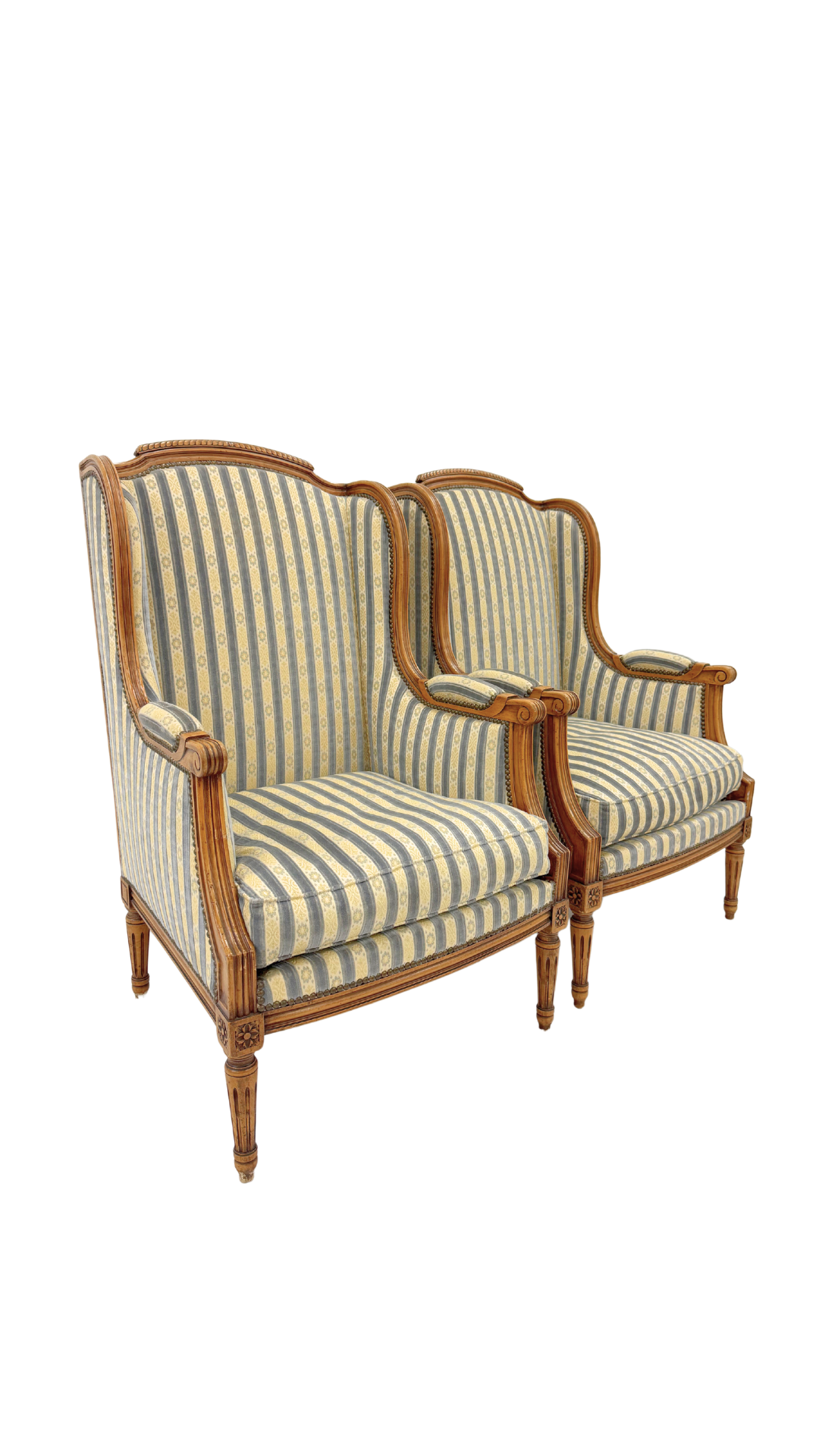 Pair of Louis XVI-Style Bergères Armchairs