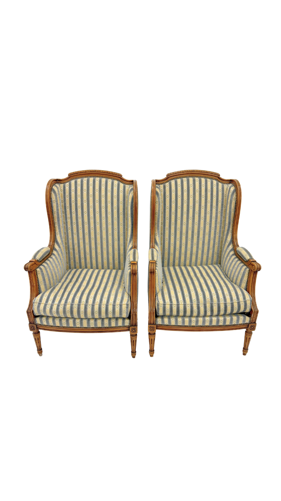 Pair of Louis XVI-Style Bergères Armchairs