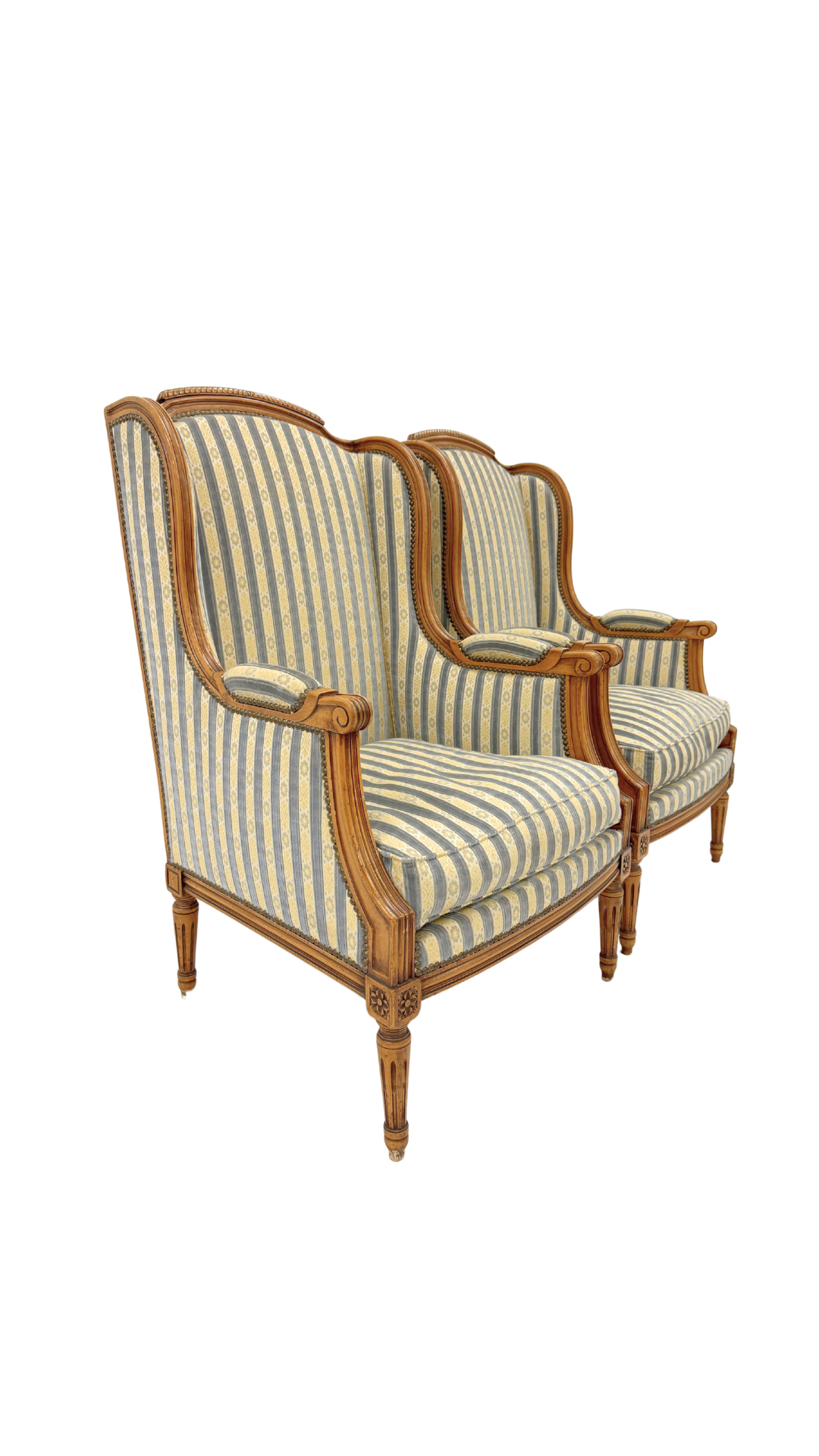 Pair of Louis XVI-Style Bergères Armchairs