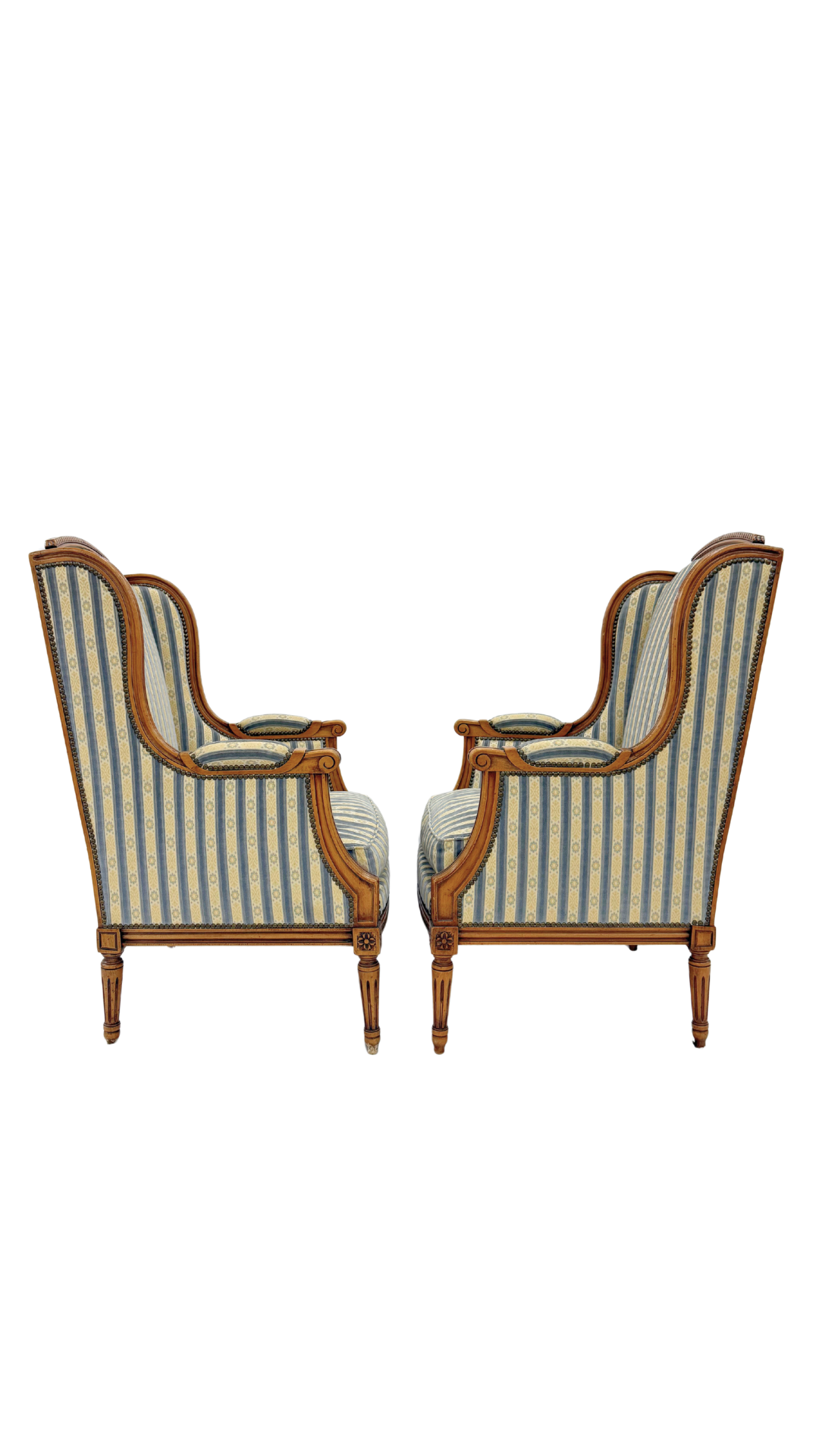 Pair of Louis XVI-Style Bergères Armchairs