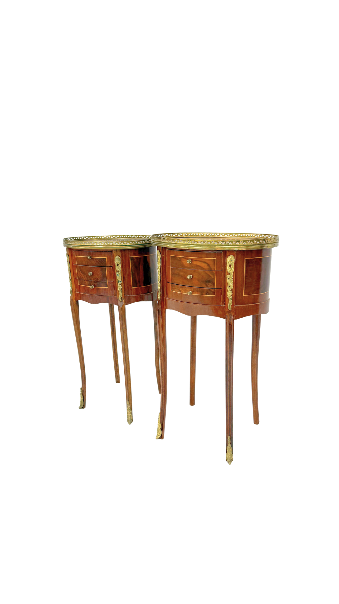 Pair of Louis XV Style Inlaid Nightstands