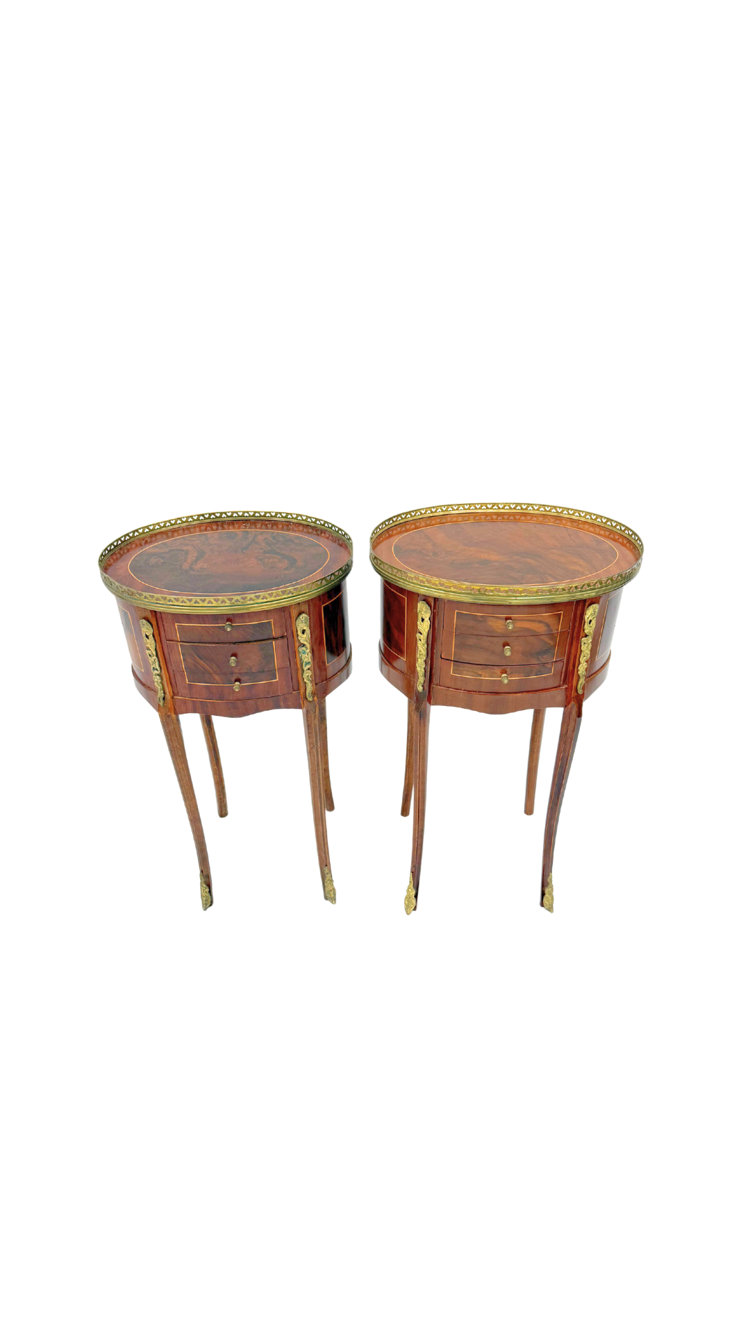 Pair of Louis XV Style Inlaid Nightstands