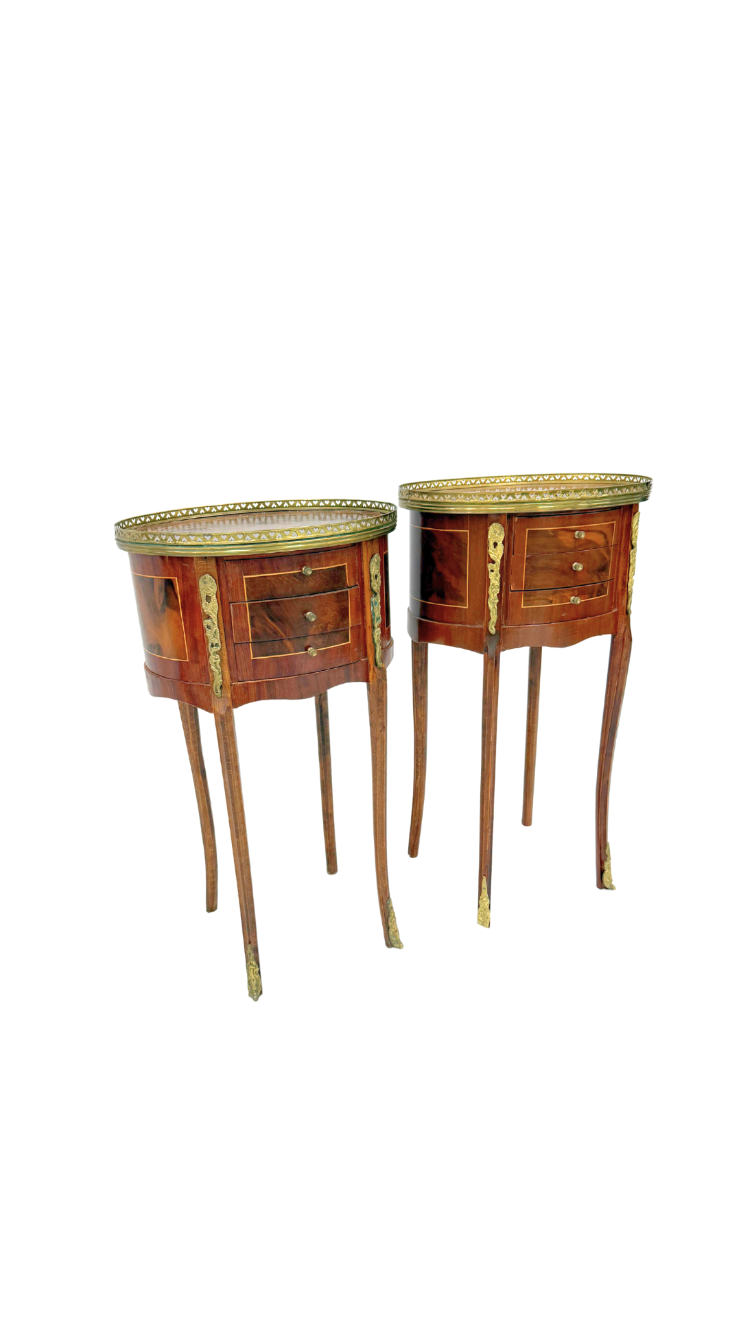 Pair of Louis XV Style Inlaid Nightstands