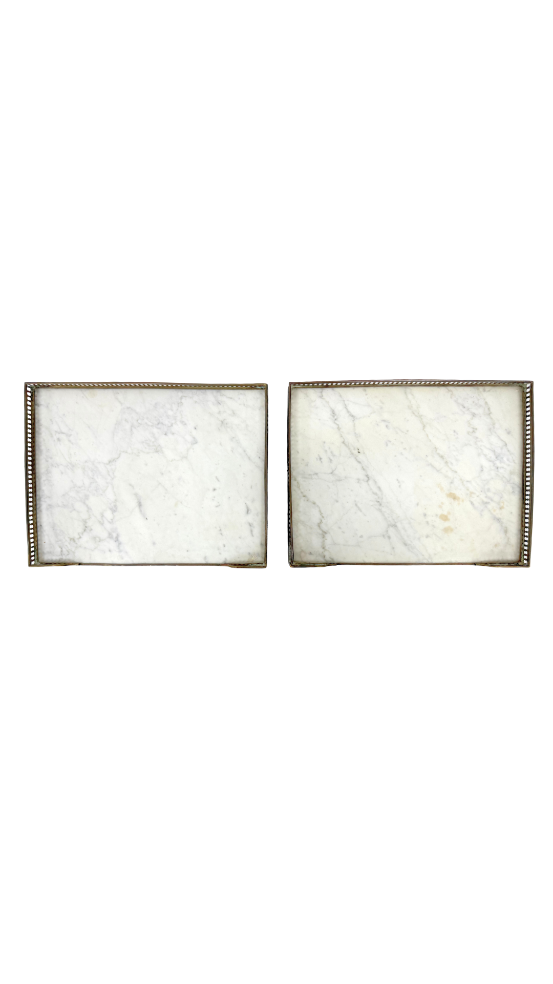 Pair of Louis XVI Style Marble-Top Nightstands