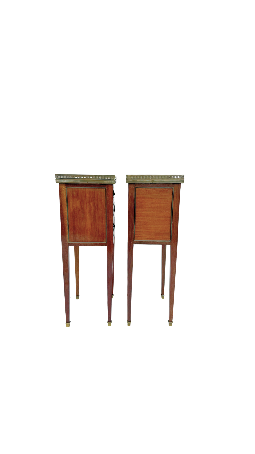 Pair of Louis XVI Style Marble-Top Nightstands