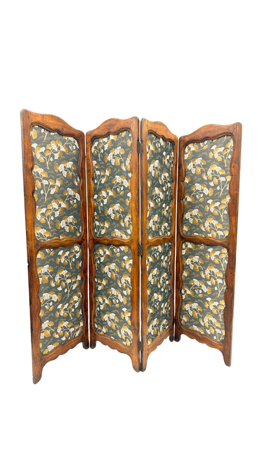 French Provincial Reversible Four Panel Folding Screen