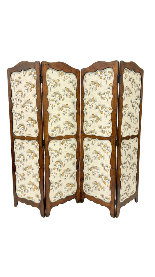 French Provincial Reversible Four Panel Folding Screen