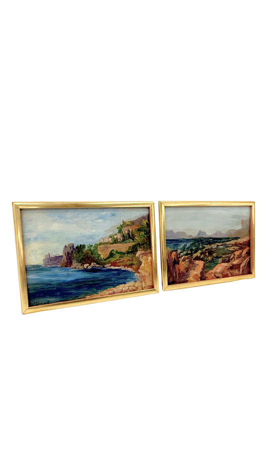 Set of French Riviera Costal Paintings