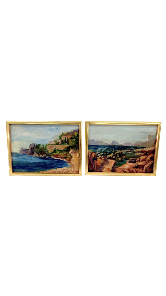 Set of French Riviera Costal Paintings