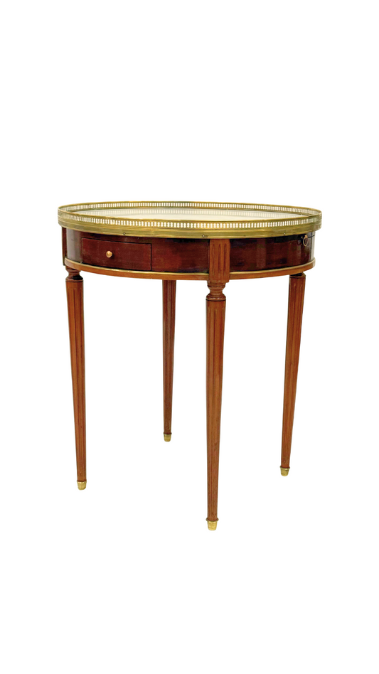 Louis XVI Style Bouillotte Table with Marble Top