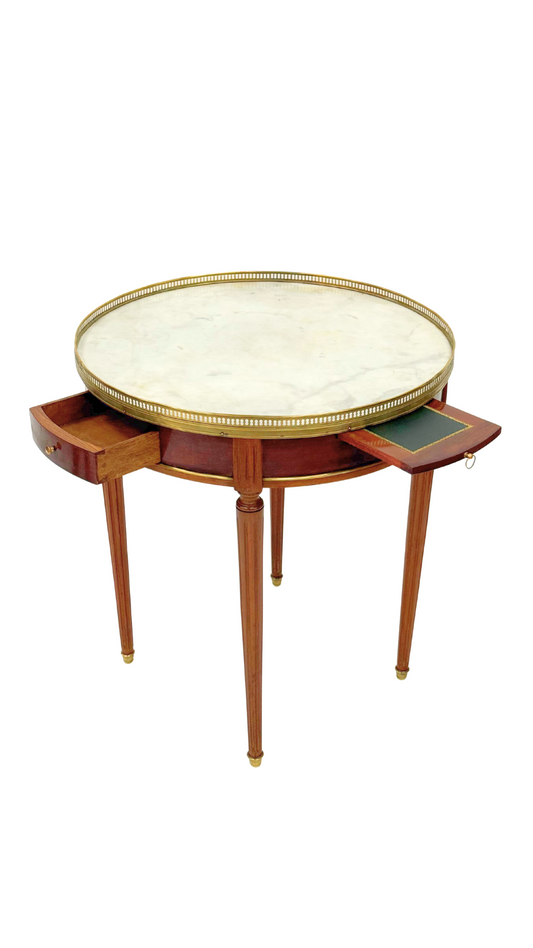 Louis XVI Style Bouillotte Table with Marble Top