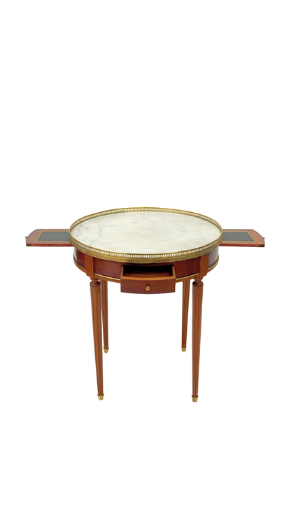 Louis XVI Style Bouillotte Table with Marble Top