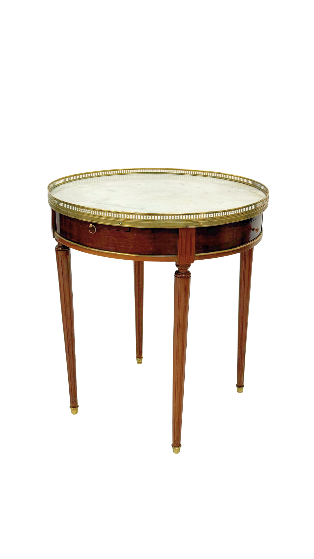 Louis XVI Style Bouillotte Table with Marble Top