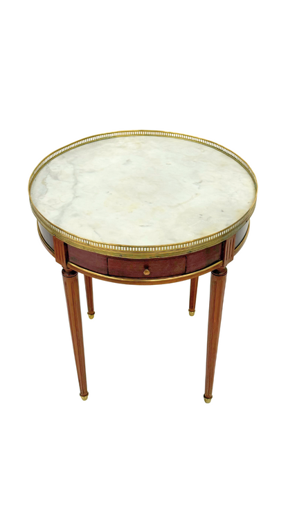Louis XVI Style Bouillotte Table with Marble Top