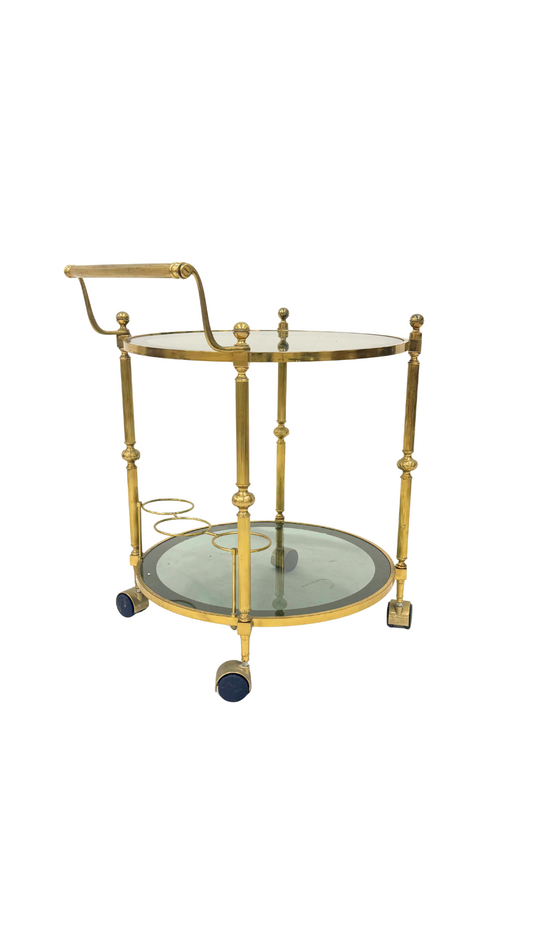 French Brass & Glass Bar Cart