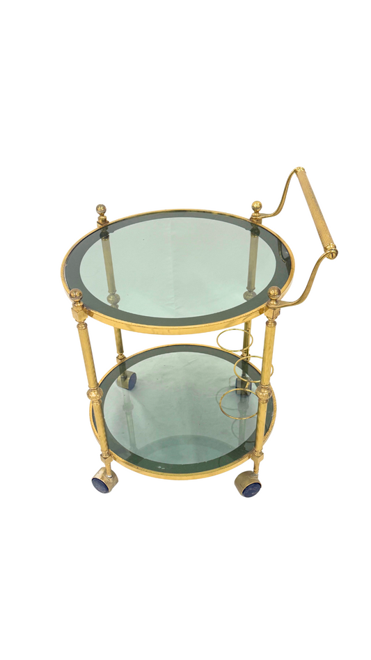 French Brass & Glass Bar Cart