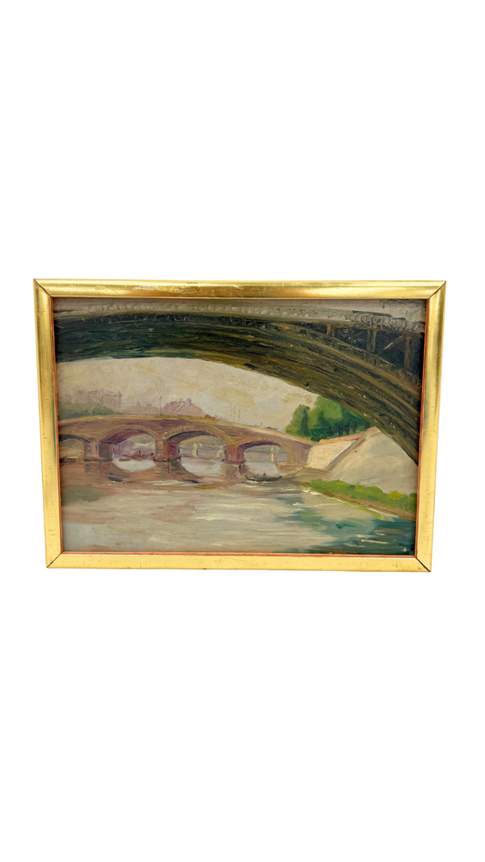 Vintage Parisian River Scene