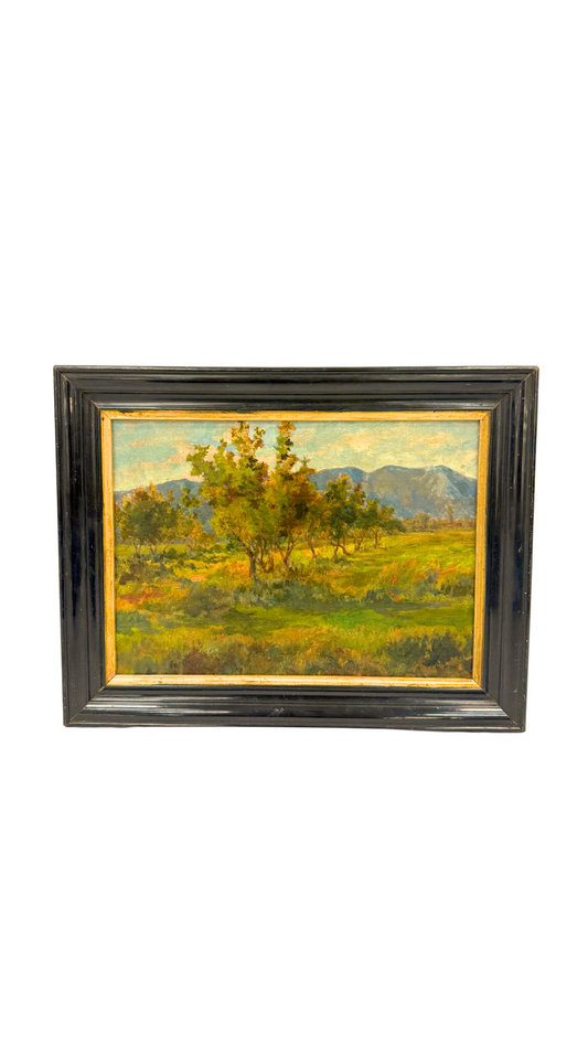 Champs et Montagnes Vintage Landscape Oil