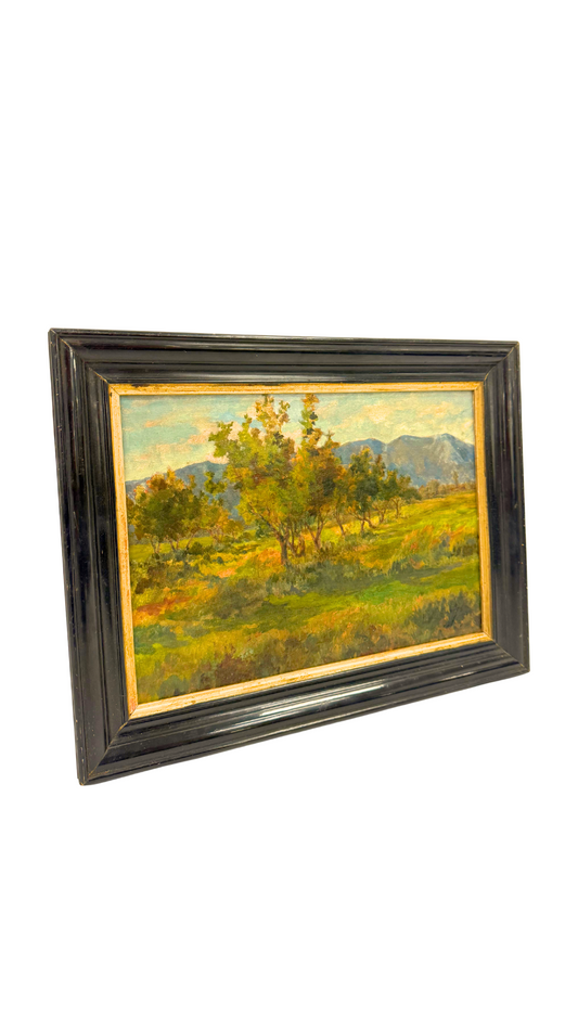 Champs et Montagnes Vintage Landscape Oil