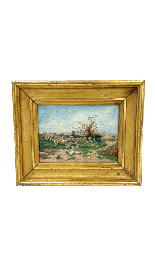 The Shepherd's Watch - Antique Pastoral Oil Painting