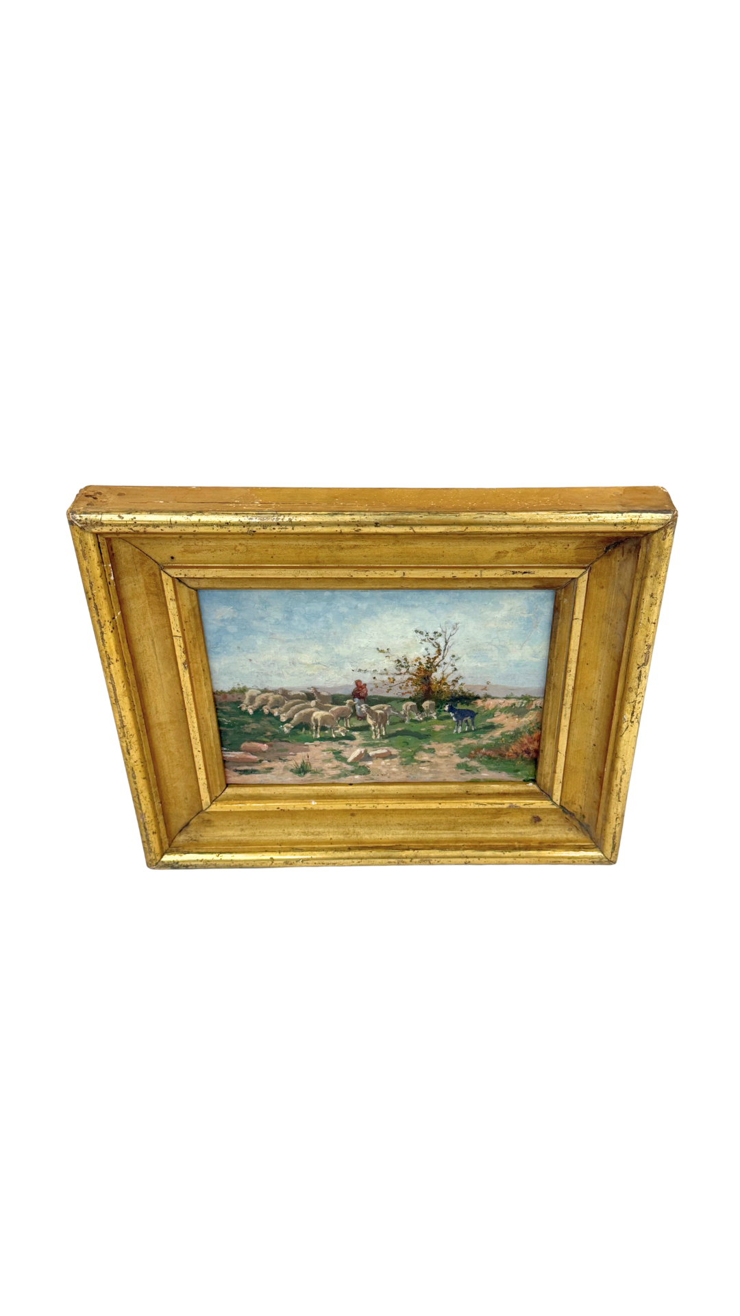 The Shepherd's Watch - Antique Pastoral Oil Painting