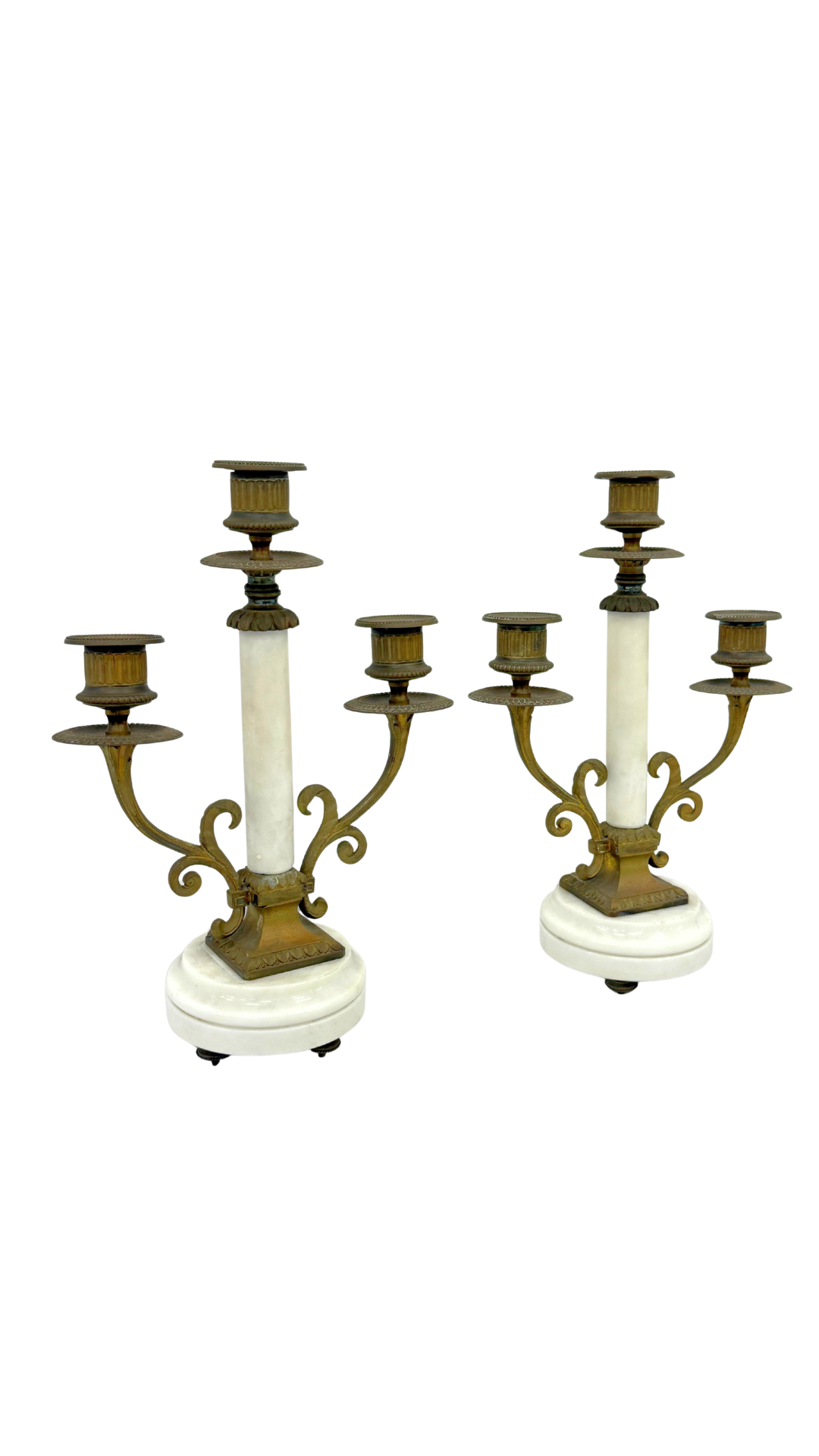Alabaster and Bronze Candelabras