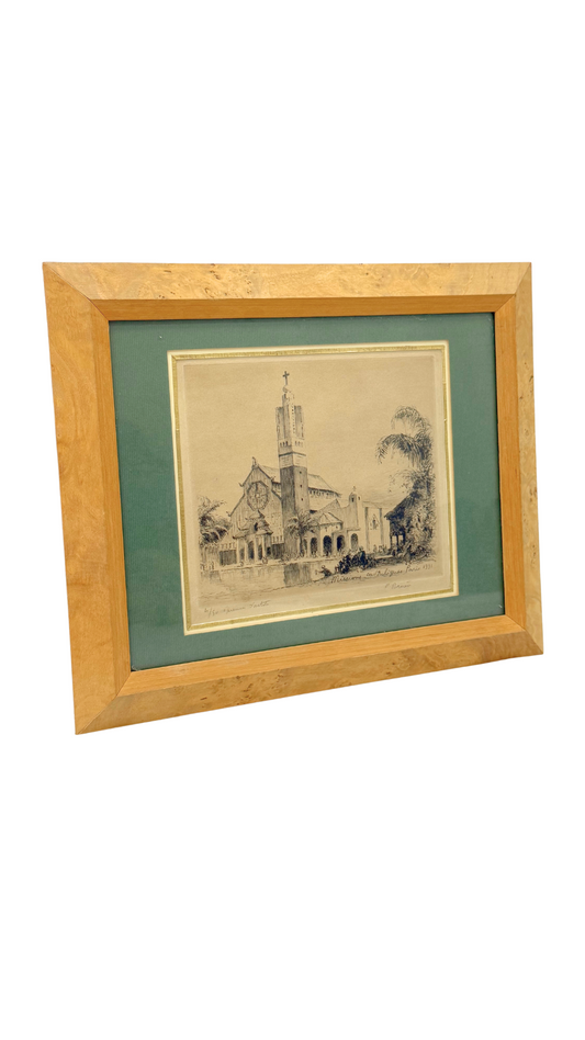 Architectural Etching of Cathedrale de Papeete