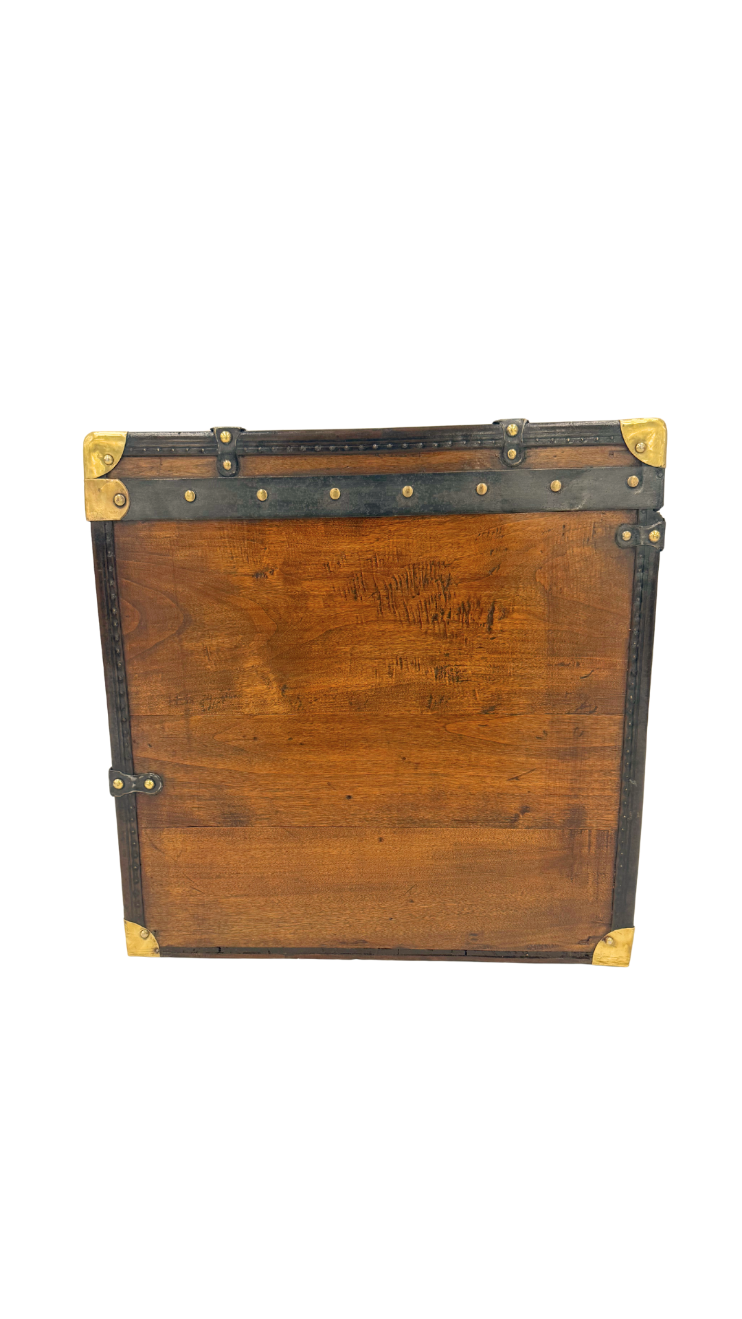 Petite French Wood & Brass Travel Trunk